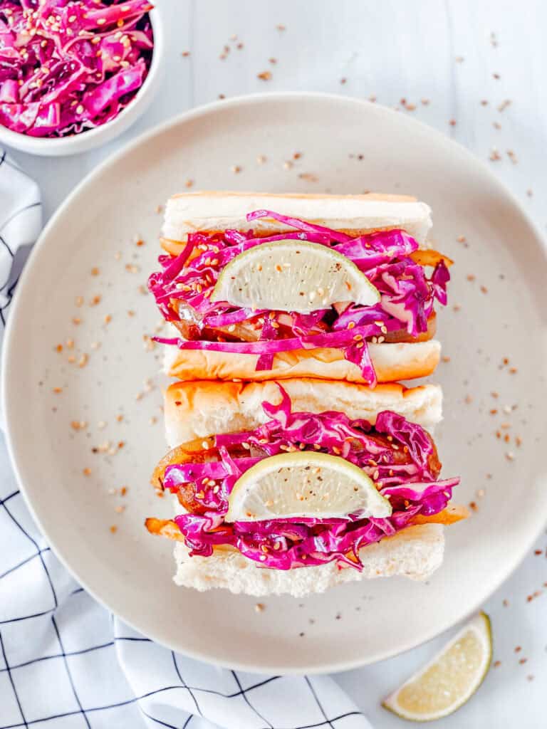 Spicy Sausage with Sesame Slaw