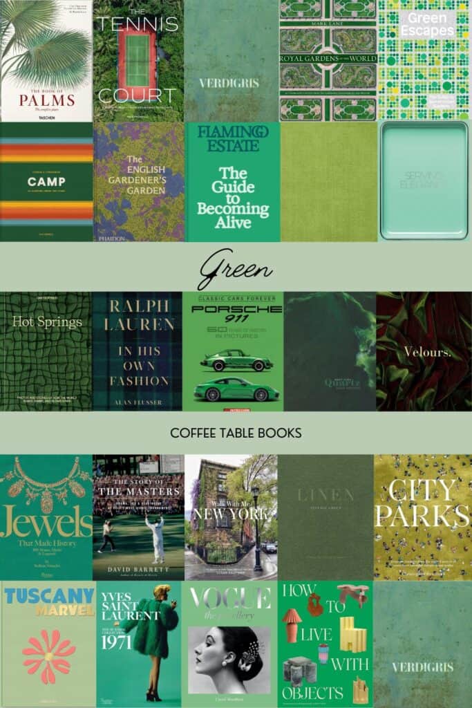 Green Aesthetic Coffee Table Books